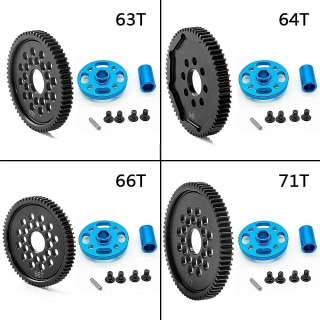 Metall 63T 64T 66T 68T 71T 54500 Tamiya TT-02 TT02 1/10 RC avtomobilni yangilash qismlari uchun pinion oʻrnatilgan yuqori tezlikli tishli uzatmalar toʻplami
