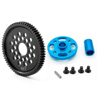 Metall 63T 64T 66T 68T 71T 54500 Tamiya TT-02 TT02 1/10 RC avtomobilni yangilash qismlari uchun pinion oʻrnatilgan yuqori tezlikli tishli uzatmalar toʻplami Красный