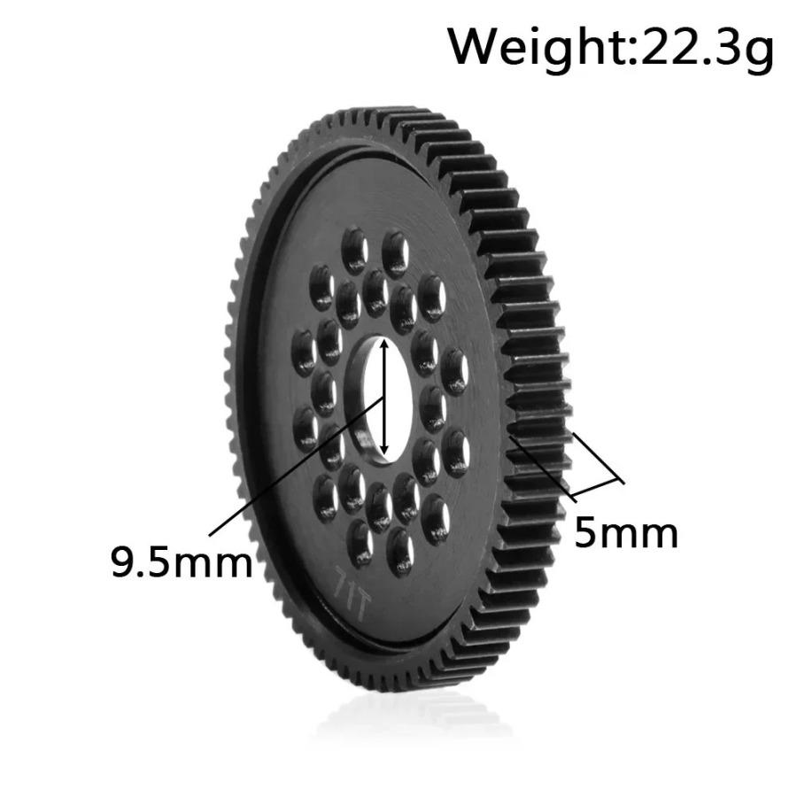 Metall 63T 64T 66T 68T 71T 54500 Tamiya TT-02 TT02 1/10 RC avtomobilni yangilash qismlari uchun pinion oʻrnatilgan yuqori tezlikli tishli uzatmalar toʻplami