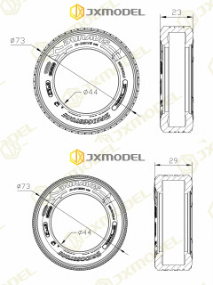 2 dona. RC shinalari rezina shinalari JXMODEL shinalari Tamiya 1/14 RC taktorli yuk mashinasi yarim tirkamasi 770S TGX FH16 samosval qismlari DIY aksessuarlari