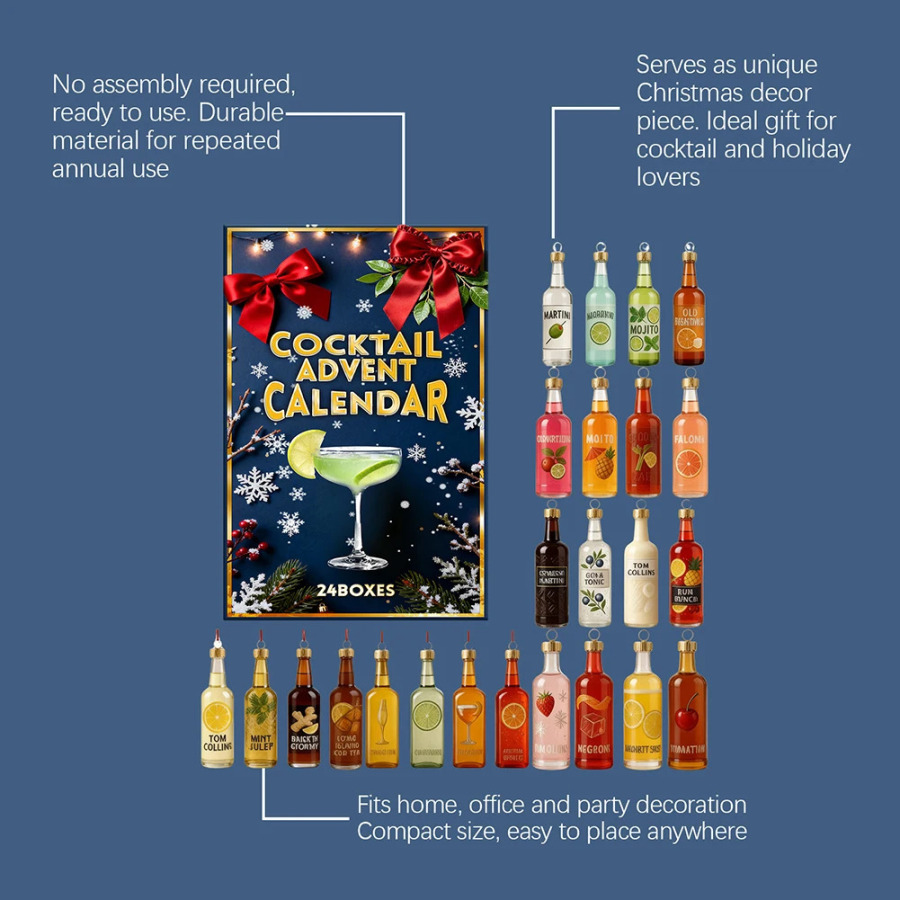 Календарь Xmas Spirits для праздничных вечеринок, идеальный праздничный подарок обратного отсчета, офисный стол