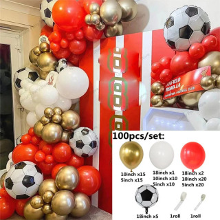 Toʻy Tugʻilgan kun dekorasi 4D Oltin 4D Futbol Qizil Koʻk Lateks shari gulchambar archa bayram tadbiri chaqaloq dush dekorasi флуоресцентный желтый 10 дюймов
