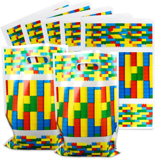 10/30 dona. Lego partiyasi uchun sovgʻa sumkalari, sovgʻalar uchun sumkalar, qizlarning tugʻilgan kuni uchun bezaklar, bolalar sovgʻalari, ziyofat bezaklari флуоресцентный желтый 13x8x15см