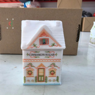 Набор из 6 миниатюрных домиков-органайзеров для специй и сахара в стиле рождественской деревеньки, украшения для кухни и стола