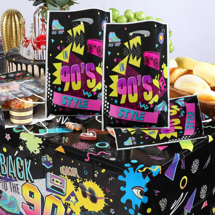 Подарочные пакеты 80s, украшение для дня рождения 90-х годов, яркая Ретро сумка для конфет в стиле диско, детский подарок на праздник