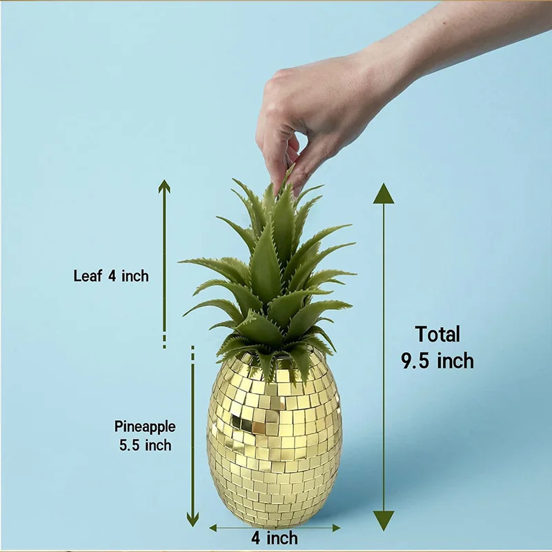 Ananas shaklidagi diskoteka toʻpi Bayramlar, ziyofatlar, barlar, DJʻlar, karaoke klublari, doʻkonlar, bolalar bayrami uchun sovgʻalar uchun Rojdestvo dekorasi oynali toʻp