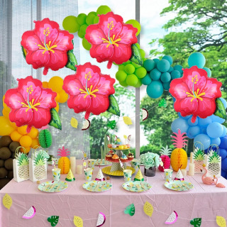 3/2/1 dona. Gavayi ziyofat dekorasi Hibiskus gulli sharlar tropik sharlar Tugʻilgan kun toʻy yozgi plyaj chaqaloq dushi partiyasi materiallari