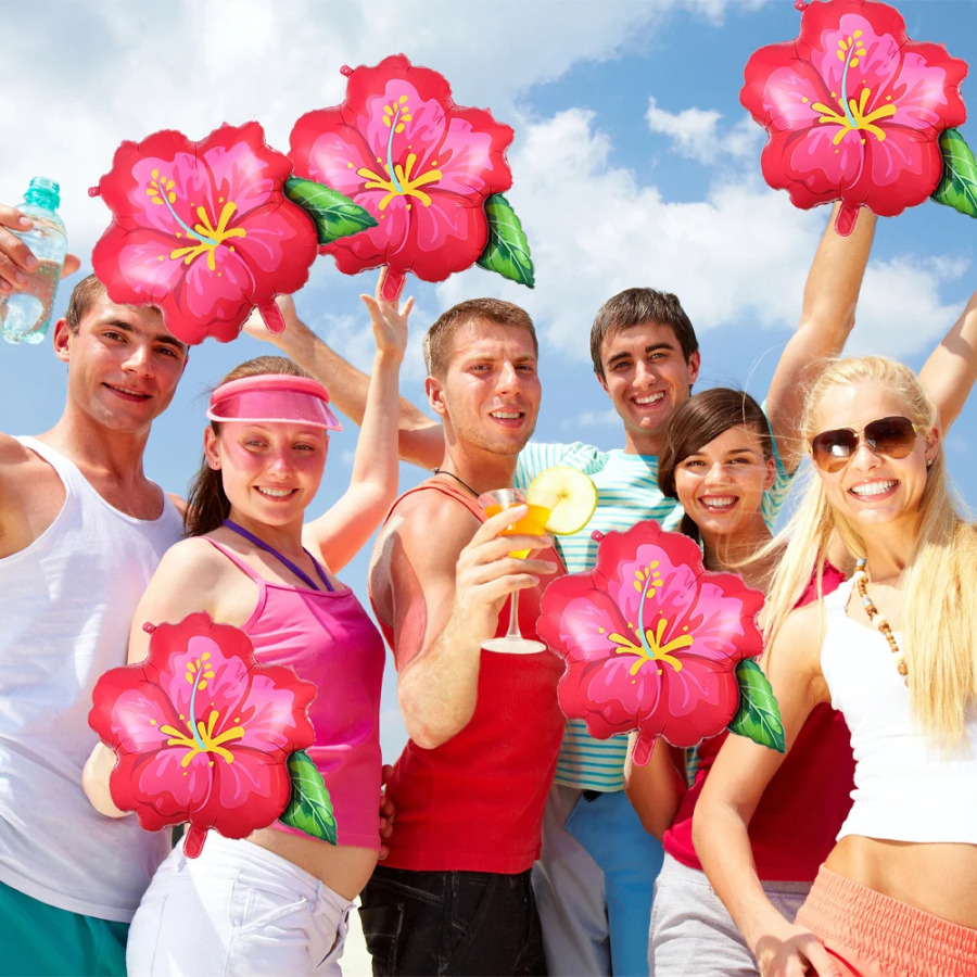 3/2/1 dona. Gavayi ziyofat dekorasi Hibiskus gulli sharlar tropik sharlar Tugʻilgan kun toʻy yozgi plyaj chaqaloq dushi partiyasi materiallari
