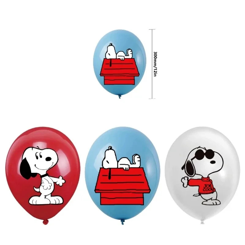 Украшения для вечеринки в честь Дня Рождения Snoopy, баннер, флаг для торта, латексные воздушные шары, топперы для кексов, животные, домашние животные, белые собаки, праздничные подарки для детей