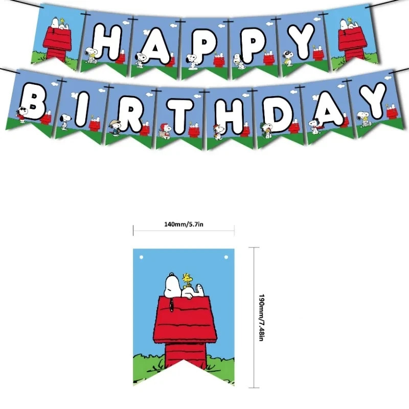 Украшения для вечеринки в честь Дня Рождения Snoopy, баннер, флаг для торта, латексные воздушные шары, топперы для кексов, животные, домашние животные, белые собаки, праздничные подарки для детей