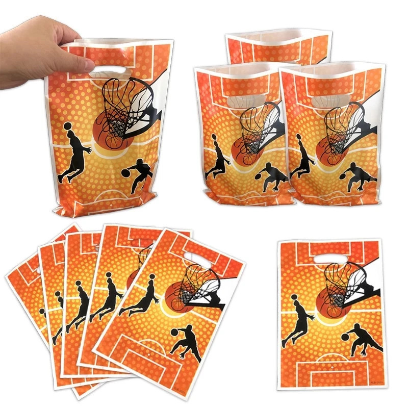 10 dona/lot chaqaloq dush dekorasi Basketbol mavzusidagi shokoladli konfet sovgʻa sumkalari Bolalar uchun sovgʻalar oʻgʻil bolalar uchun tugʻilgan kun partiyasi sumkasi