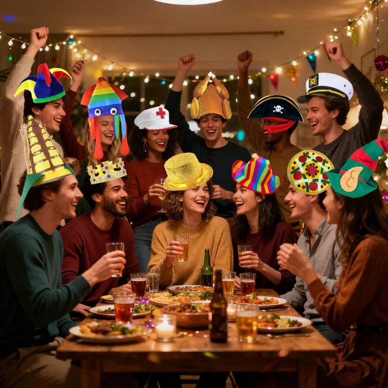 12/24 dona. turli xil kulgili ziyofat shlyapalari, fotosessiya uchun rekvizitlar, karnaval liboslari, tugʻilgan kunlar va bayramlar