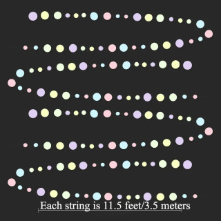Pastel вечерние украшения, синие, фиолетовые, розовые, желтые, зеленые круглые, для макарон, для детского душа, бумажные растяжки в горошек
