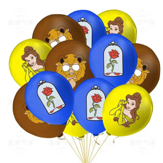 10/30 dona Goʻzallik va Yirtqichning tugʻilgan kuni uchun bezak toʻplami Princess Belle lateks sharlari chaqaloq dush uchun materiallar