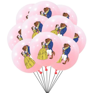 10/30 dona Goʻzallik va Yirtqichning tugʻilgan kuni uchun bezak toʻplami Princess Belle lateks sharlari chaqaloq dush uchun materiallar
