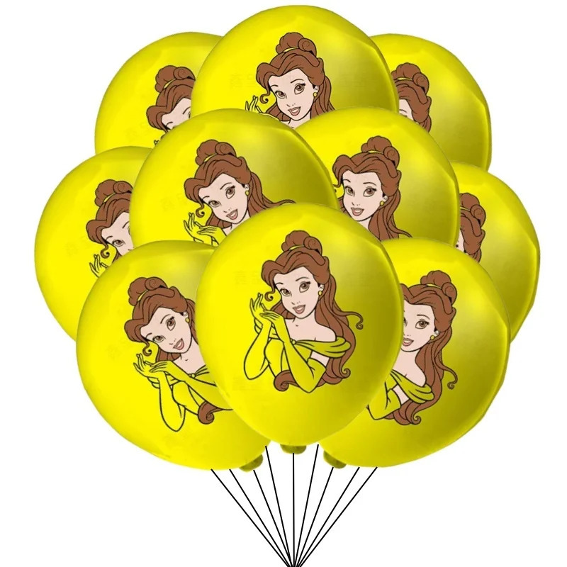 10/30 dona Goʻzallik va Yirtqichning tugʻilgan kuni uchun bezak toʻplami Princess Belle lateks sharlari chaqaloq dush uchun materiallar