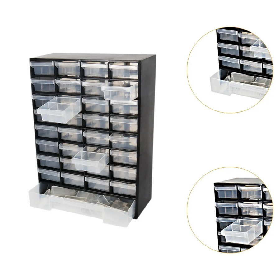 Drawer Storage Cabinet Organizer, Tool Box Container Garage Organization for Parts Hardware Nuts Screws Beads Garage