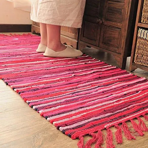 Paxtadan yasalgan retro qoʻlda ishlangan gilam va uy yashash xonasi uchun gobelen changni yutish oshxona uchun moʻljallangan gilam Boho dekoratsiyasi