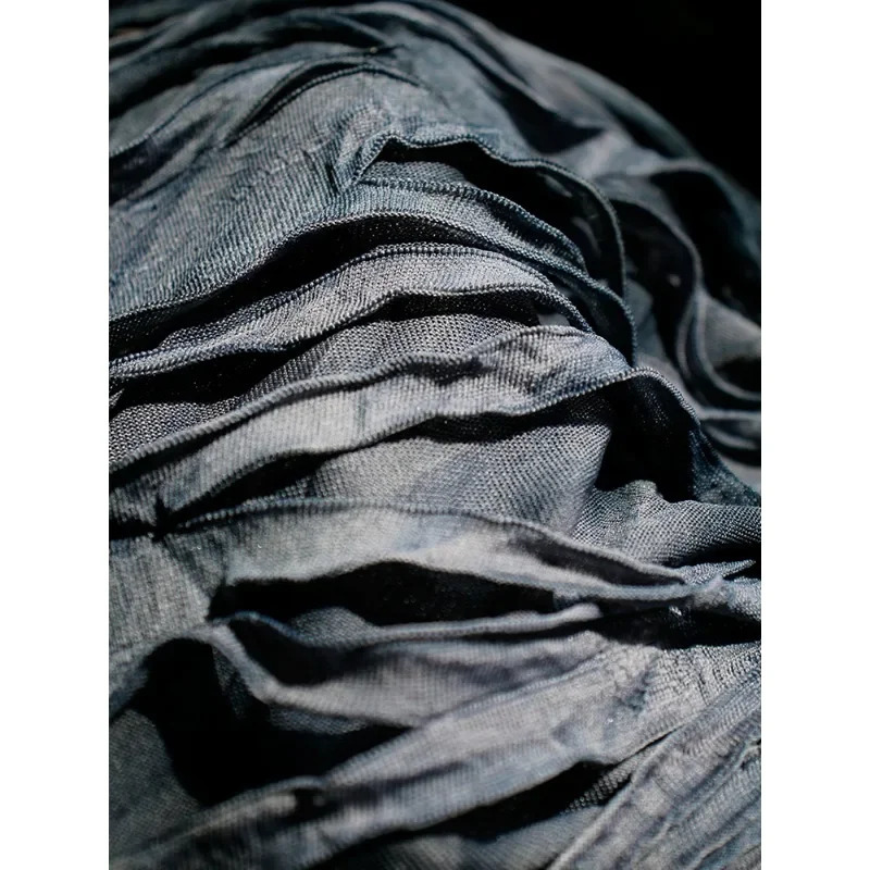 Серый, черный, серый, tie-dye, старое, татуированное, трехмерная текстура, Литературная и художественная винтажная хлопчатобумажная одежда Хань