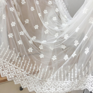 3 yard vintage paxta toʻrli mato DIY naqshli gulli mato Fransuz dantel mato kelin toʻr matosi
