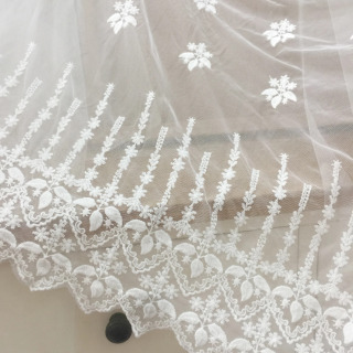 3 yard vintage paxta toʻrli mato DIY naqshli gulli mato Fransuz dantel mato kelin toʻr matosi