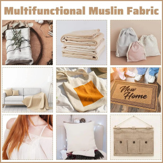 Muslin mato/toʻqimachilik, oqartirilmagan - drape mato - tabiiy, 5/10 m oʻrtacha ogʻirlik, 100% paxta, 63 dyuym. Keng tabiiy oqartirilmagan