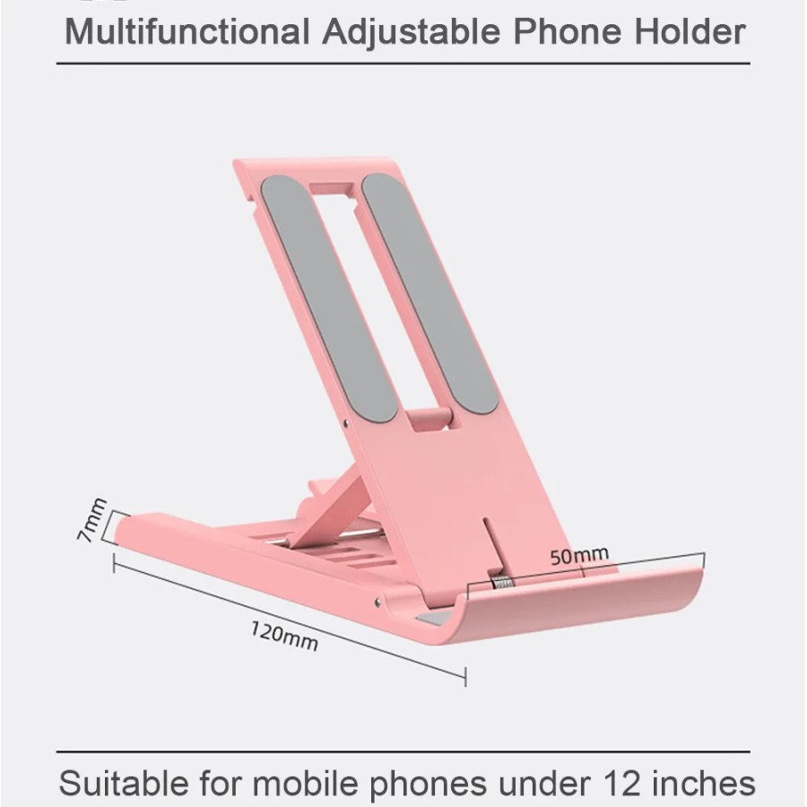 IPad iPhone Samsung S23 uchun portativ katlanadigan mobil telefon stend ushlagichi sozlanishi ish stoli braketi