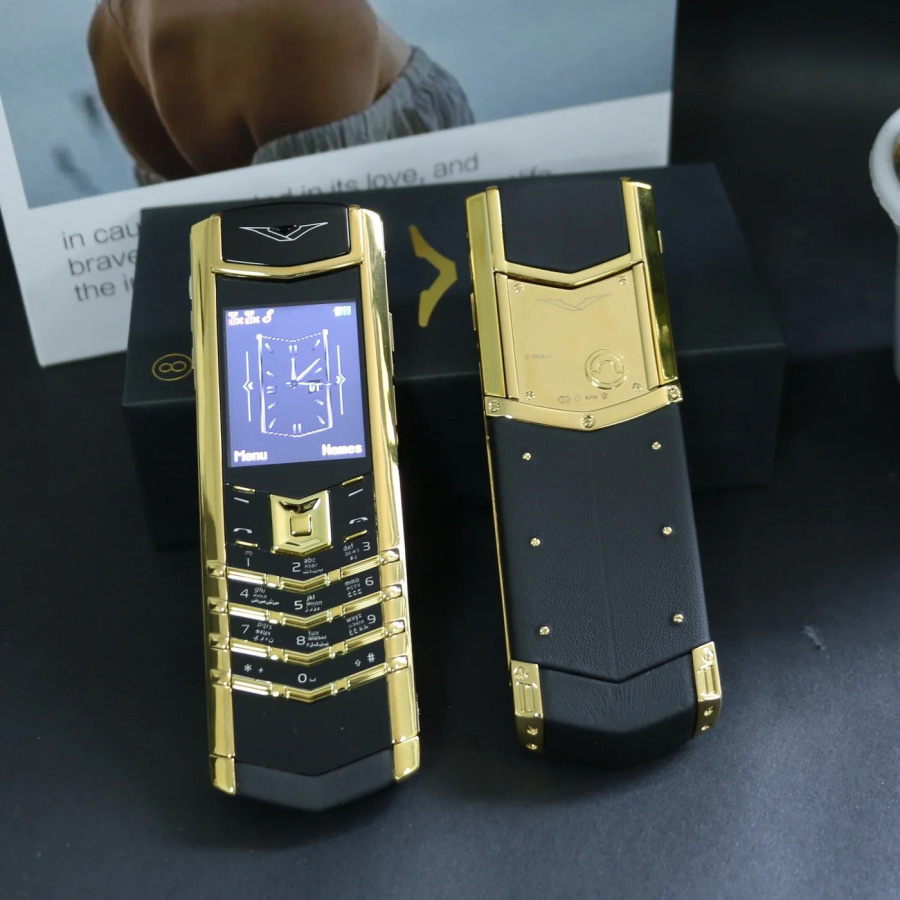 Ikkita SIM-karta, Bluetooth, elektron kitobli oqlangan hashamatli qoʻlda ishlangan metall tugmachali telefon