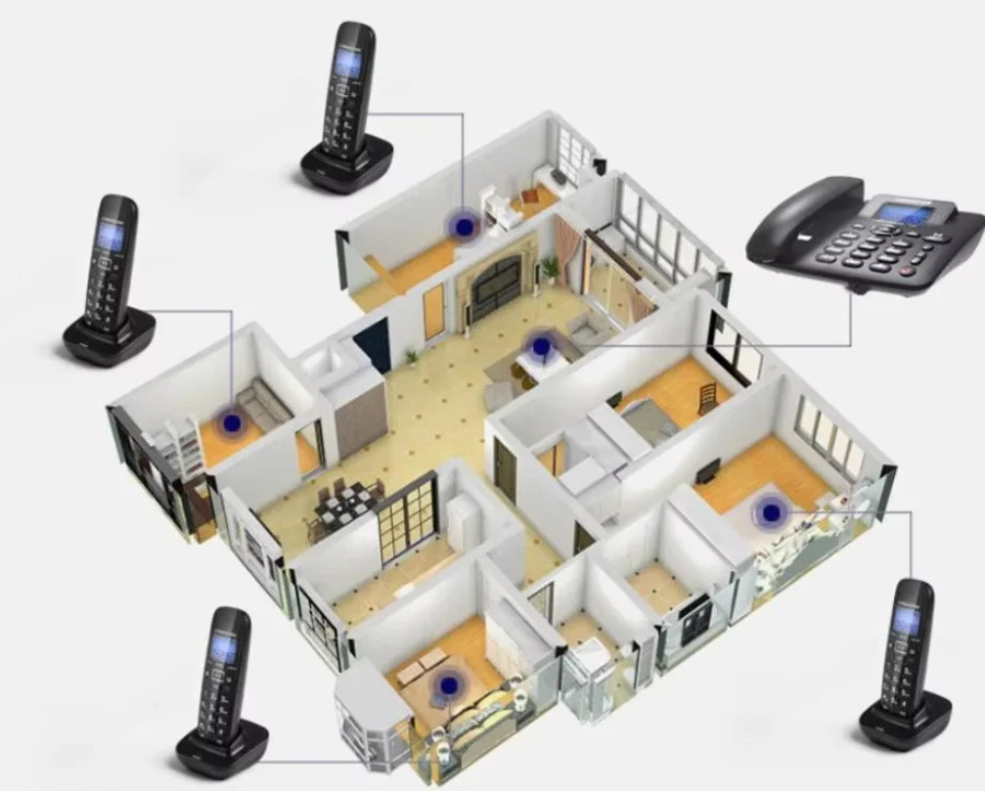 2,4G simli telefon - Simsiz 2-4 javob mashinasi, 300 m masofa, simsiz telefon