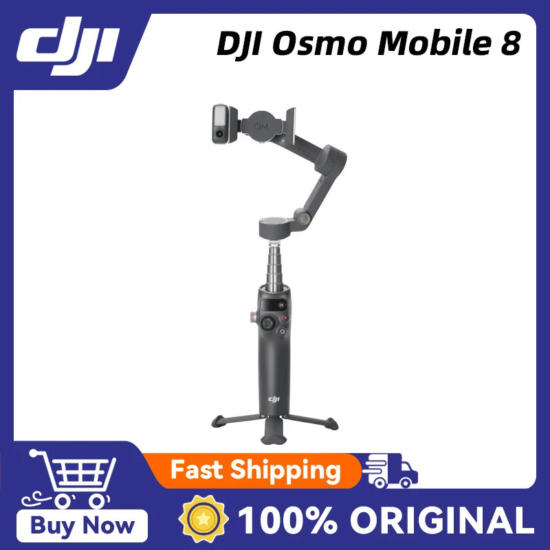 DJI Osmo Mobile 8 — трёхосный интеллектуальный стабилизатор для мобильных телефонов с функцией отслеживания и стабилизации, оригинальный DJI OM 8, в наличии.