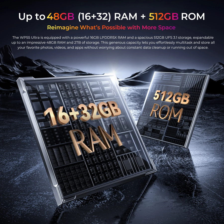 [Jahon premyerasi] OUKITEL WP55 Ultra mustahkam telefon - Termal 5G MTK 7025.11000mAh 48+512GB 108MP 6,6