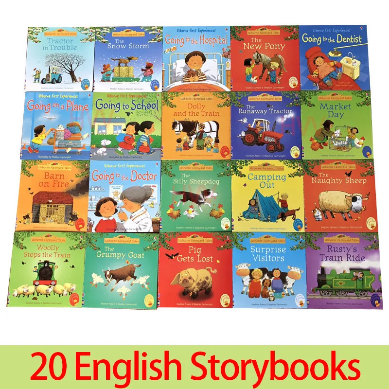 20 книг, сборники рассказов, английские дети, изображение Usborne, Livros, детские знаменитые фермерские сказки, Eary Education, Libros Comics Art