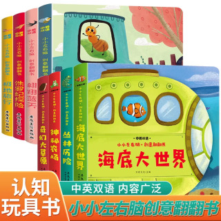 Двуязычная креативная раскладная книга на китайском и английском языках, просветительская когнитивная книга для раннего образования, 4 книги для чтения родителей и детей