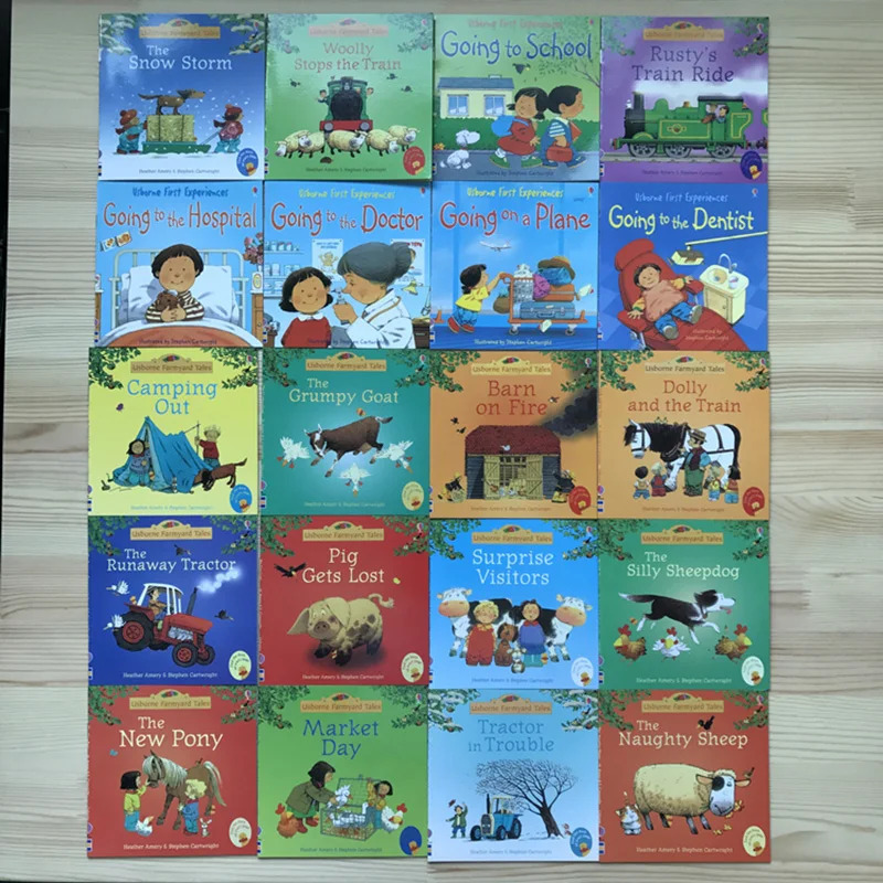 20 книг/набор, 15X15 см, детские книжки с картинками Usborne для детей, детские знаменитые истории, английская детская книга, Educativo Infantil