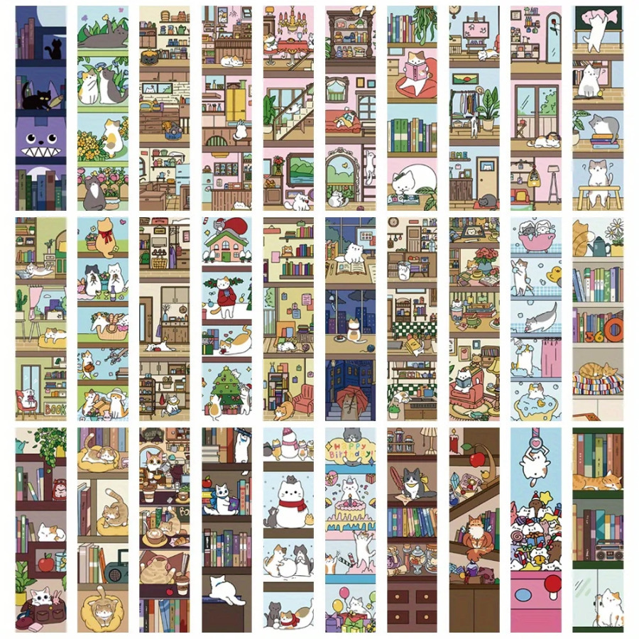 30 шт., закладки для книжных полок с изображением кошек и граффити, книга для чтения, офисные канцелярские подарки, закладки для студентов, скрапбукинга