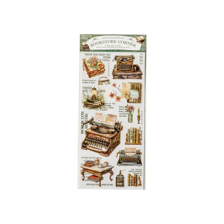 Kitob doʻkoni burchak oʻtkazmalari uchun stikerlar toʻplami (1 toʻplam) Kitob doʻkoni seriyasi jurnal yozish uchun Scrapbooking kollaj