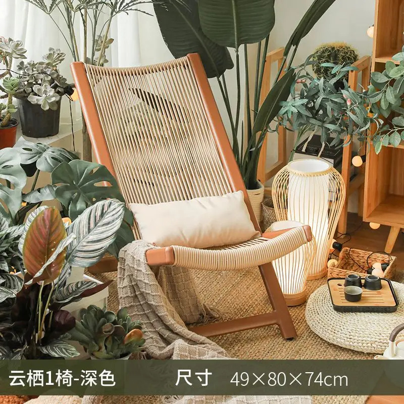 Balkon va uy uchun, dam olish va quyoshda choʻmilish uchun, katlanadigan, orqa tomoni sozlanishi, rattanli, tashqi va bogʻ uchun