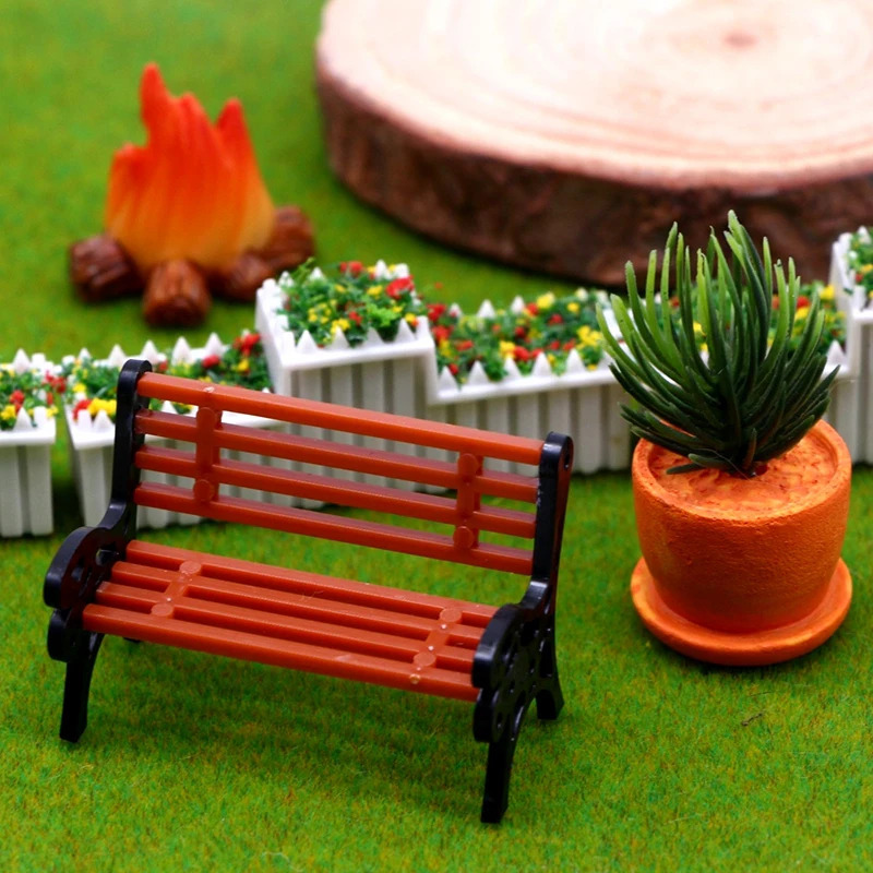 Bog ʻyashash xonasi ikki kishilik stul 1:12 qoʻgʻirchoq uyi miniatyura sanʻati Kichkina park oʻrindigʻi modeli qoʻgʻirchoq dekorativ oʻyinchoq mebeli