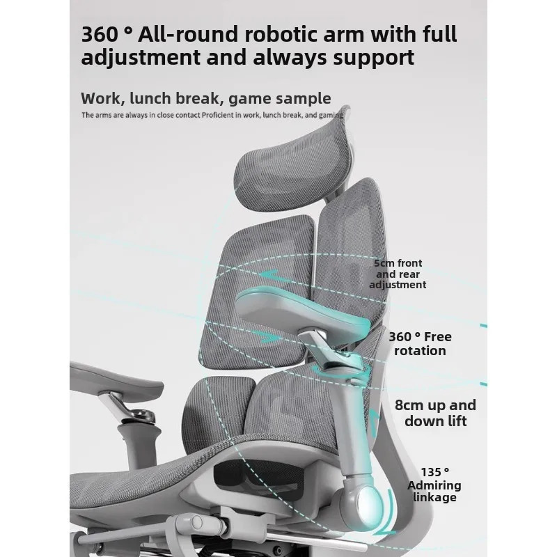 Ergonomik kompyuter kreslosi qulay oʻrindiqli va uzoq vaqt davomida oʻtirish uchun orqa tayanchli, uyda va ofisda foydalanish uchun ideal.