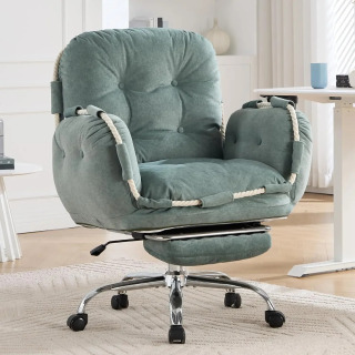 Ergonomik ofis kreslosi, kompyuter stoli uchun qulay toʻrli orqa oʻrindiqli ayollar uchun oyoq tayanchi, qoʻl dayamalari va koʻndalang oyoqlari bilan oʻtirish dizayni армейский зеленый