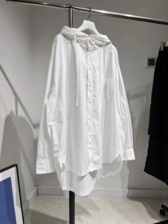 Модные женские топы, блузки большого размера, женская одежда, Blusas Mujer De Moda, рубашка с капюшоном и длинными рукавами, повседневное белое базовое пальто