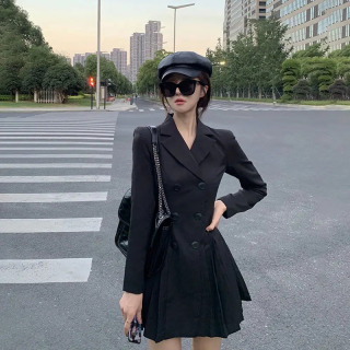 Ayollar Blazer liboslari Chiroyli va nafis ayollar liboslari 2021 yilgi rasmiy marosim bahorgi aksiya Retro boʻsh X Xxl Y2k черный XXL