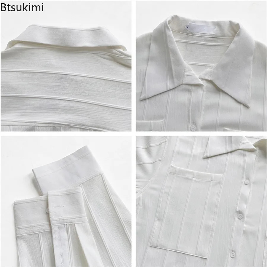 Yuqori sifatli erkaklar kiyimlari uzun yengli biznes ijtimoiy koʻylaklar Moda drapedli qattiq koʻp maqsadli bluzkalar dazmollanmagan erkaklar uchun koʻylaklar