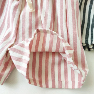 Bolalar kiyimlari Vintage Zigʻir paxta chiziqli shimlar Casual Chaqaloqlar Oʻgʻil bolalar Qizlar uchun Bahorgi Yozgi Boʻsh Shimlar va Qizlar uchun Shortslar