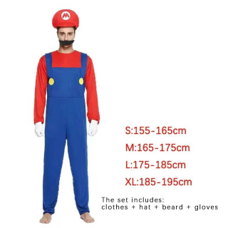 Game Bros Super Luigi Brothers Cosplay kostyumi: kattalar erkaklar va ayollar uchun kulgili anime kostyumi Xellouin libosi