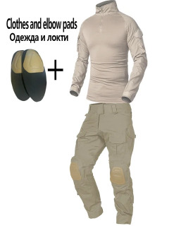 Harbiy forma kamuflyaj taktik ishchi erkaklar Airsoft kiyimi jangovar palto shim kiyimi askar mergan ovchi Хаки XXXL