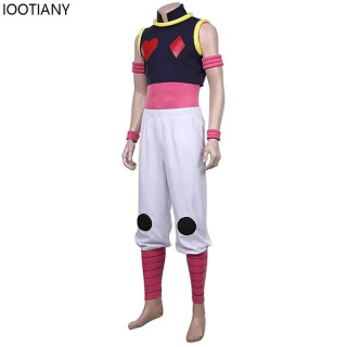 Anime Cosplay uniforma yeleklari qora tepa oq shimlar qoʻl va oyoq taqinchoqlari Toʻliq toʻplam Uniseks Xellouin karnavali Cosplay kostyumlari