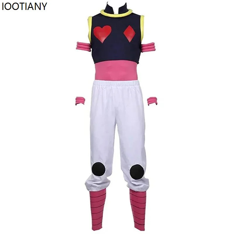 Anime Cosplay uniforma yeleklari qora tepa oq shimlar qoʻl va oyoq taqinchoqlari Toʻliq toʻplam Uniseks Xellouin karnavali Cosplay kostyumlari