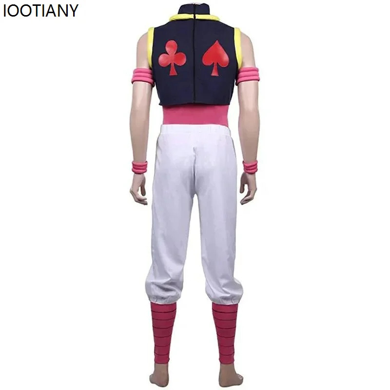 Anime Cosplay uniforma yeleklari qora tepa oq shimlar qoʻl va oyoq taqinchoqlari Toʻliq toʻplam Uniseks Xellouin karnavali Cosplay kostyumlari