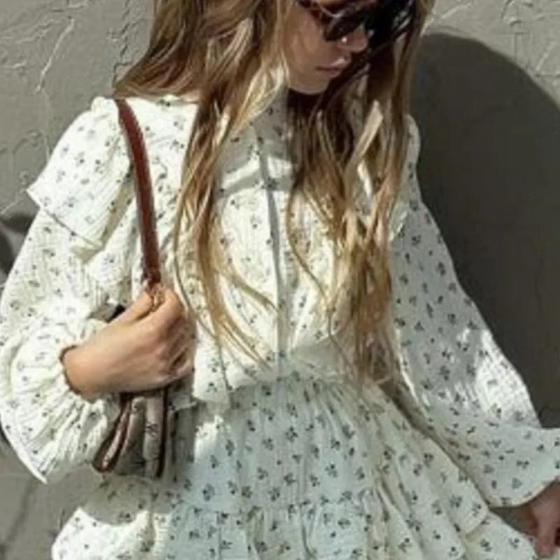 Moda chaqaloq qizlar kiyimlari toʻplami gulli koʻylak + qatlamli yubka 2 dona bolalar chaqaloq bluzkasi bahorgi kuz kostyumi Bolalar kiyimlari
